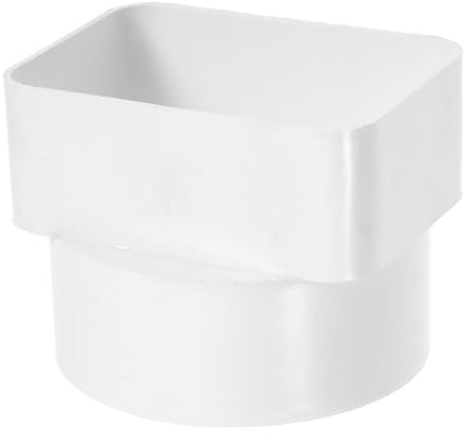 Rectangulaire Adaptateur Abs Beige Canalisation Gouttière | Système de Collecte D'eau, Raccord de Drainage de Canalisation Pluviale, Déviateur de Gouttière