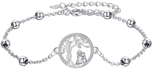 J.MUEN Femme Bracelet Animaux en Argent Sterling 925 Chat/Chien/Vache/Tortue - Cadeau pour les Femmes Filles et les Animaux