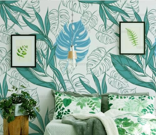 MEIZONGHUOJI Carta Da Parati Autoadesiva Pianta Foglie Banano 45 * 300Cm Carta Da Parete Adesivo Vinile Soggiorno Camera Da Letto Bagno Adesiva Per Mobili Pellicola Adesiva Per Cucina Muro