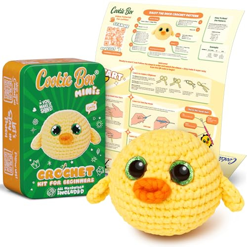 Cookie Box Amigurumi Häkelset, Häkelset Kuscheltier, Mit Anleitung | Häkelset Kinder Ab 8, Häkeln Und Stricken Starter Set, Gedruckte Anleitung, Video Tutorial, Geschenkset, Duck Daisy
