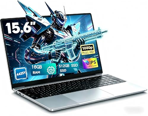 CHIFUYOU Computer portatile 512 GB SSD 16 GB RAM DDR4 Computer aziendale 15,6 pollici Processore 4425Y fino a 1,7 GHz, Full HD 1920 × 1080, Win 11, compatibile con Wi-Fi 5 e Bluetooth