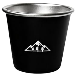 Personalisierte Edelstahlbecher mit Logo/Namen, Edelstahlbecher Metallbecher Doppelwandig 350ml Camping Tassen Stapelbar Edelstahl Trinkbecher Camping