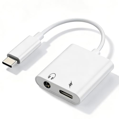 La Brodée 2 in 1 USB C to 3.5mm Jack Adapter with Audio & 60W Charging Port | La Brodée Aux to USB C Earphone Adapter for Headphone, Cell Phone Compatible with iPhone 17/16/15, Galaxy S24/S23/S22/S21