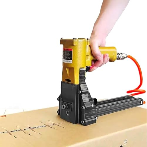 TsoLay Agrafeuse Pneumatique pour Fermeture De Cartons, Agrafeuse pour Carton Ondulé De 34,7 Mm (1 3/8), Réglage De La Longueur Et De La Profondeur des Clous pour Une Fermeture Sécurisée des Cartons