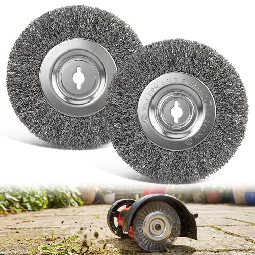 Enhon Paquet de 2 brosses premium en acier inoxydable – Compatible avec le nettoyeur de joints Einhell sans fil. Brosses de remplacement robustes pour nettoyeurs professionnels de joints de terrasse