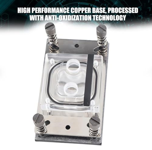 Naroote Bloque de Refrigeración por Agua de CPU de Alto Rendimiento para CPU AM2/AM3/AM4 Cobre Cromado para de Refrigeración por Agua de PC con Bomba de Microcanal