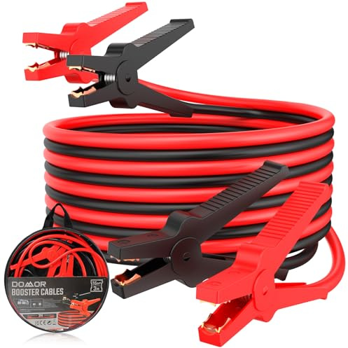 Jump Leads Car Van Battery Jumper Cables, 3 Meters Heavy Duty Jump Leads - 3000 Amp Battery Booster Jumper Cables Colour Coded Clamps for Starting Petrol Diesel Car Battery with Bag
