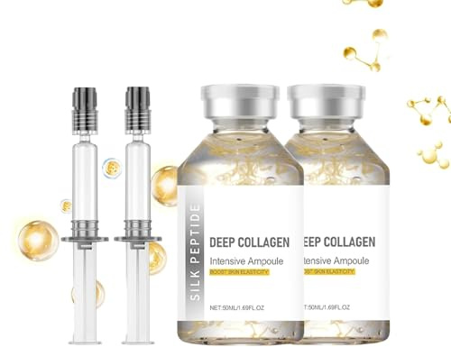 Silk Peptide Intensive Lifting Ampoule, Deep Collagen Serum, Hydrating & Smoothing Serum with Silk Extract, Lightweight Daily Skincare Essence,2Pcs