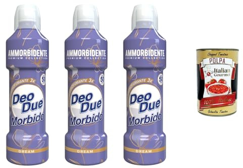 Italian Gourmet Deo Due Dream ammorbidente concentrato Weichspüler 3 x 1L | Per bucato morbido, intensiver Duft, ergiebig fino a 50 lavaggi, Premium, Gesamtnettogewicht 3 L + Kostenlos Polpa 400g