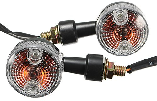 Alamor 2X Universal Mini Retro Motorrad Front Blinker Blinker Abmer-Schwarz