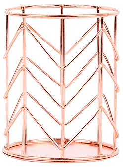 Ruiting Aushöhlen Stifthalter Rose Gold Zylinder Bleistift Pot Home Office Tisch Make-up Organizer Eisen Bleistifthalter