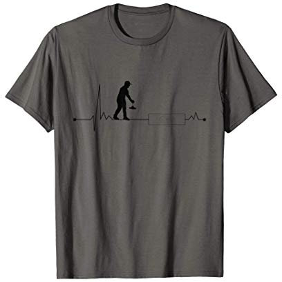 Eisstockschießen Stockschießen Herzschlag Stocksport T-Shirt
