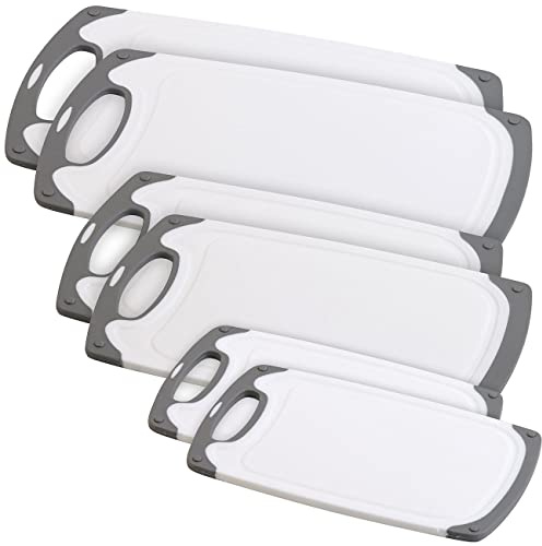 Rosenstein & Söhne 6er-Set Schneidebretter, 25x15 / 31,5x20 / 40x24 cm, antibakteriell (Schneidebrett)