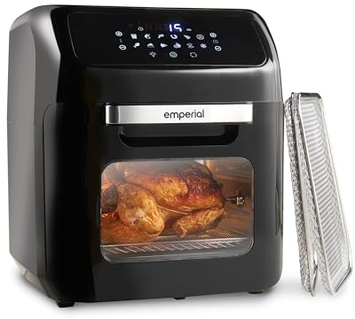 Emperial 12L Air Fryer Oven 1800W with Rotisserie, Dehydrator, Digital Display, Timer, 12 Pre-Set Modes and Adjustable Temperature Control for Healthy Oil Free & Low-Fat Cooking