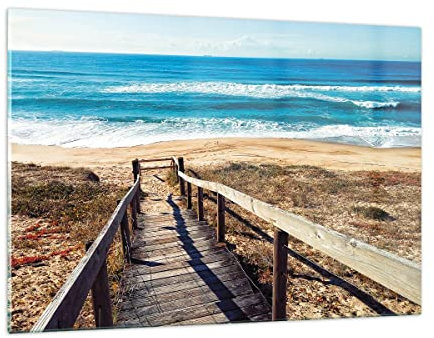 Decoracion Salon Mar Playa Entrada Vidrios decorativos 120x80cm Cuadro Sobre Vidrio Moderno Dormitorio Cocina Cuadros Pared Impresiones Impresión en Cristal Wall Art Prints Grande XXL GAA120x80-4359