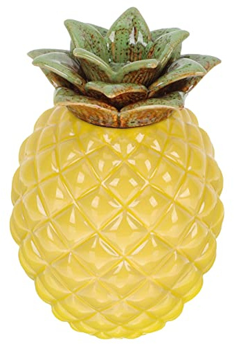 Alipis Tarro de para Té Suelto Diseño Piña Amarillo Recipiente Hermético Tapa para Almacenamiento de Azúcar Especias Frutas Secas Cocina y Oficina