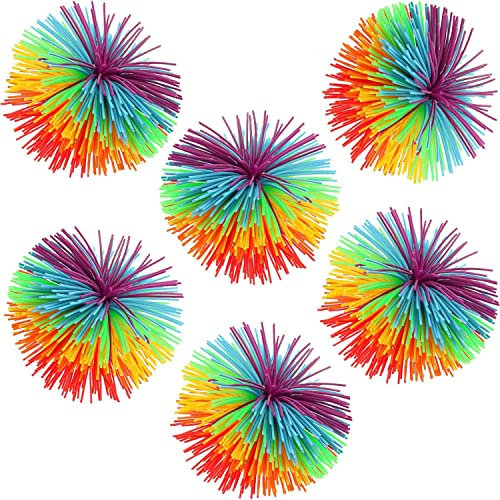 6 Stück Flauschiger Jugging Ball, Silikon Strähniger Ball, Stressball Erwachsene, Stringy Balls für Reizbarkeit Dekompression Therapie Sinnesspielzeug, für Kinder und Erwachsene
