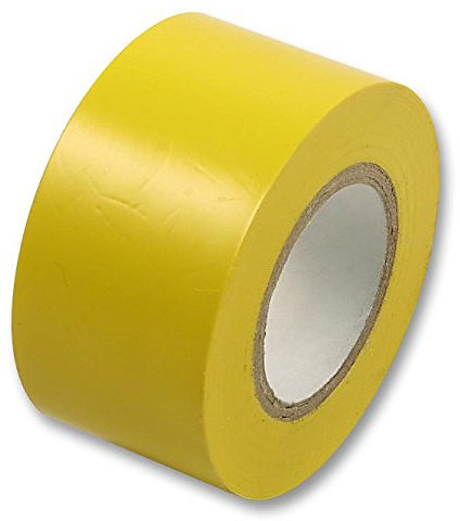 Cinta aislante de 38 mm x 20 m, color amarillo, cinta aislante eléctrica, 1 unidad | Cinta de PVC 3820Y