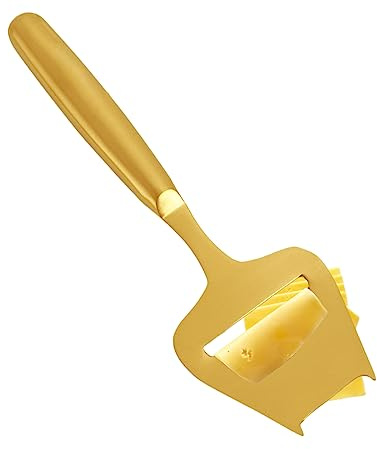 Blueden Golden Stainless Steel Cheese Slicer and Cutter for Block and Semi-Hard Cheese, Handheld Plane Knife, Cortador de Queso, Gold
