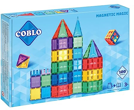 Coblo Classic 100 Teilig - Magnetische Bauklötze für Kinder - Lernspielzeug - Kreativität & Fantasie - Tolle Konstruktionen - Geschenkidee