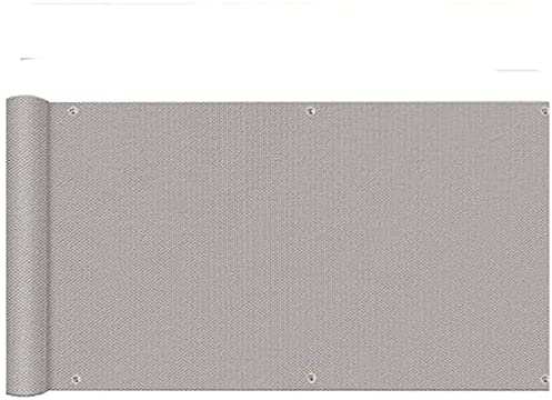 TEmkin Seitenmarkise, Balkon-Sichtschutz, 0,9 X 7 M, Uv-Beständiger Und Wasserdichter Sichtschutz mit Beschlägen für Balkon, Wohnung, Hellgrau