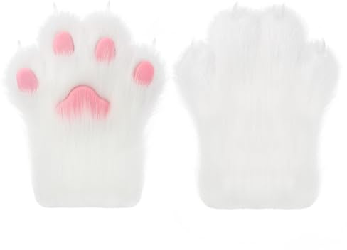 hbbhml Kunstpelz Pelzige Katze Kralle Handschuhe Fuchs Pfoten Fäustlinge