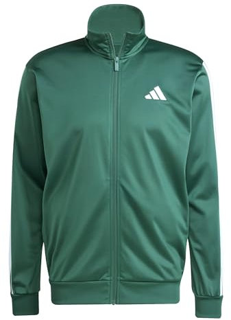 adidas Men's 3 Stripes Tricot Regular Track TOP, Collegiate Green, L