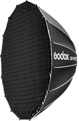 QR-P150T Compact Quick Release Parabolic Softbox with Grid - 4cm Grid Size, 150cm Diameter, 70.2cm Depth, Softbox Weight: 0.771kg
