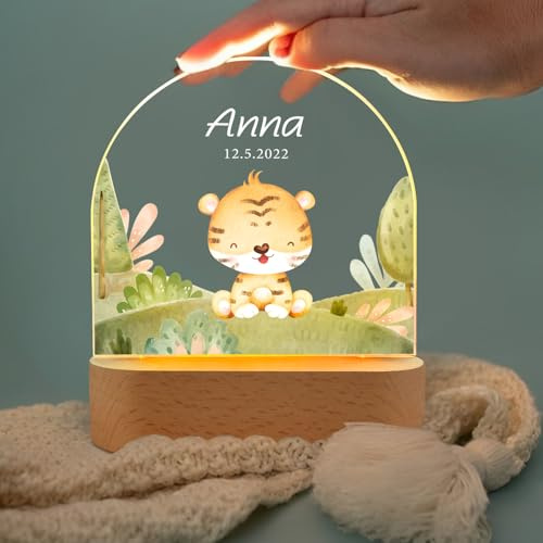 DJLLA Luce notturna personalizzata Regali del bambino per ragazzo ragazza neonato bambini compleanno battesimo regali festa prenatale lampada notturna per bambini per camera da letto