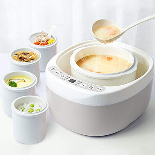 Marmite, marmite électrique 2L avec revêtement céramique, mijoteuse, marmite Multifonction pour Maison, ustensiles Cuisine Professionnels avec Isolation Intelligente minuterie Rendez-Vous