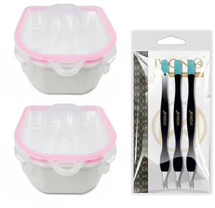IVON 2 piezas de cáscara de uñas y 3 piezas de empujador de cutículas, removedor de esmalte de gel para manicura y punta de goma