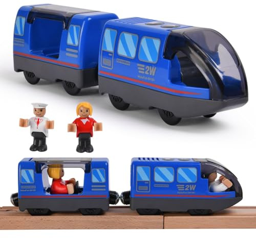 HOTUT Locomotiva ad Azione a Batteria (Connessione Magnetica), Rail Treno passeggeri, Trenino Elettrico per Bambini Trenino Giocattolo, Set di proiettili per Motore Compatibile con Thomas e Brio