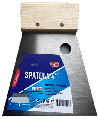 Spatole Per Stucco 100MM Con Manico In Legno Frattazzo Per Rasatura Spatole In Acciaio Inossidabile Per Rasatura E Lavori Di Intonaco Rimozione Di Vernice E Stucco