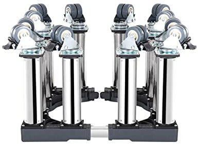 VAYEODEYU Furniture Movable Base， Mobile Base Fridge Stand height 12 Adjustable 16-25 Universal Refrigerator Stand Base with 4 Locking Wheels Washing Machine Dryer(12 Wheels)