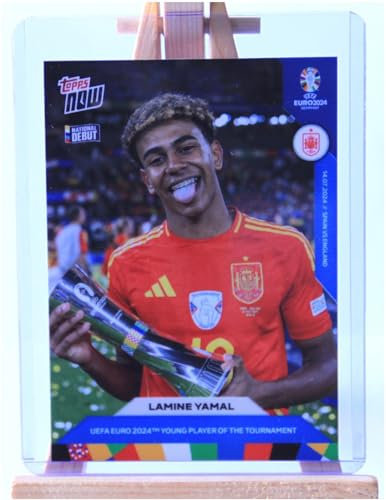 Lamine Yamal jüngster Spieler, der mit 17 Jahren das EM Finale gewann | 14.07. 2024 Spanien gegen England | Topps Now National Debüt Euro 2024 Fußball Sammelkarte | 062