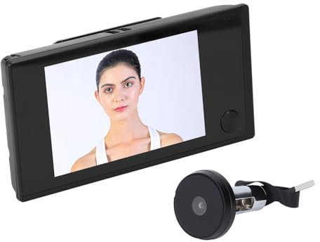 Peephole Viewer, Digital Door Viewer with 3.5 Inch LCD Color Screen, 1MP Camera Resolution, Night Light for Enhanced Visibility, 24 Hour Viewing, Matt Black Finish