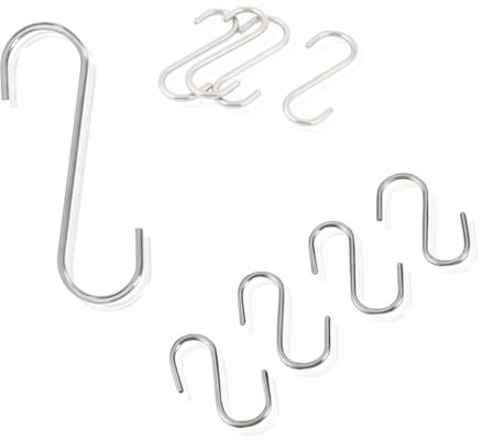 Parence.- Set di 13 ganci a S in metallo - 3 misure (10 cm, 6 cm, 3,5 cm) - Multiuso per cucina, bagno, giardino e stoccaggio