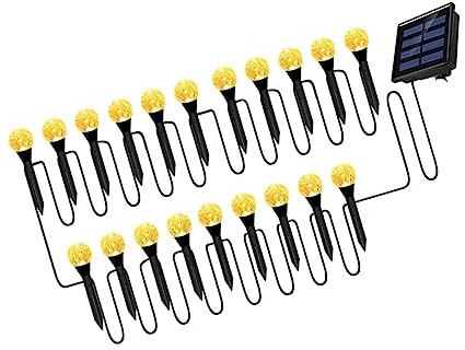 Housoutil Lámpara Solar Jardin Bola Luces Solares Exteriores Iluminación Para Jardín Diseño Elegante Fácil Instalación