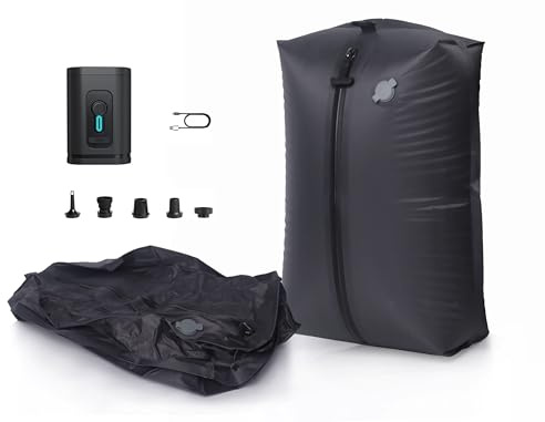 LitePack Dammsugarpåsar med trådlös pump – återanvändbara kompressionsförpackningspåsar för resväskor och ryggsäckar – platsbesparande för handbagage (1 väska + 1 pump)