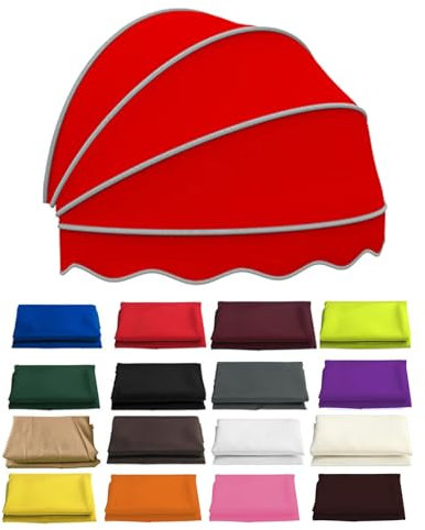 Tettoia For Porta A Cupola Emisferica, Tendelino Parasole For Giardino con Telaio Galvanizzato, Tettoia A Cupola Pieghevole per Finestra, Tende Da Sole per Patio Negozio(Red,90cm-2.96ft)