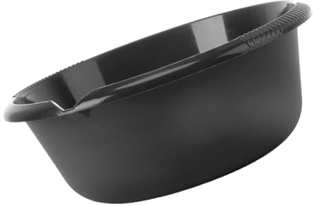 Lavabo de Plástico Negro 6,5 L Multiusos para Cara y Ropa | Diseño Compacto, Ligero y Resistente, Ayuda a Proteger el Fregadero, Uso Doméstico, Fácil de Guardar