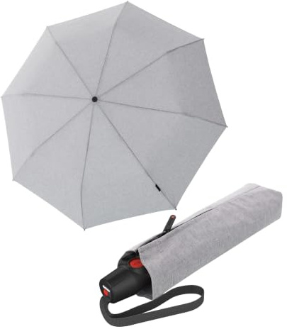 Knirps Regenschirm T.200 Medium Duomatic Melange Grey hellgrau