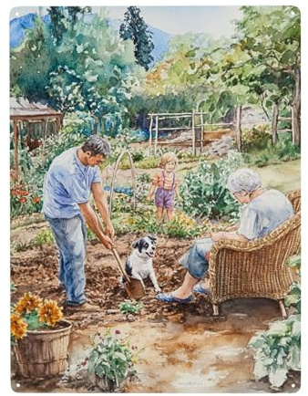 Blechschild Garten 30x40cm, Schöne Zeiten Für Die Gartenarbeit Gartenschilder, Metallschild Metall Poster, Geschenke Für Gartenliebhaber
