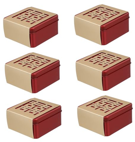 Mobestech 6piezas Caja De Dulces De Boda Roja y Hueca Para Decoración De Bodas Chinas De Invitados De Cajas De Dulces Para Regalos De Fiesta