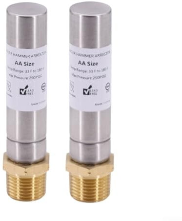 Water Hammer Arrestor Pair 12 NPT Stainless Steel for Reliable For Pipe Noise Reduction and Pressure Handling