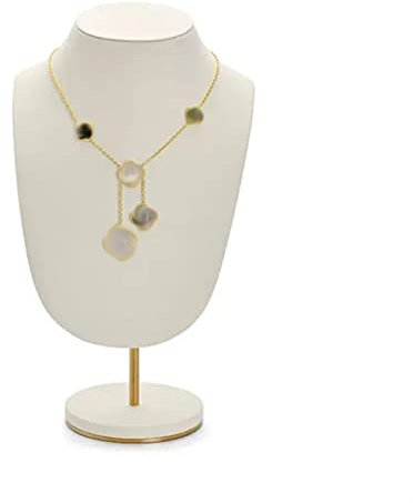 Schmuckständer Halsketten-Schmuck-Display-Büstenständer – beige Mikrofaser, dreidimensionaler freistehender Anhänger, Kette, Halsreifen, Medaillons, Metallhalter, Aufbewahrungsorganisator Schmuckaufbe