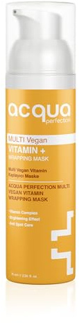 Acqua Perfection Multi Vegan Vitamin+ Wrapping Mask – Peel-Off Multivitamin Face Mask with 5X Antioxidant Complex, Brightening & Tone Balancing, Dermatologically Tested, 70 ml