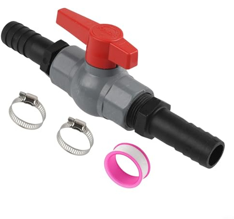 babominimer PVC-Kugelhahn mit Schlauchanschluss für Bewässerung und Sanitär, 1 Zoll und 1 1/4 Zoll, reibungsloser Wasserdurchfluss-Absperrhahn mit Widerhaken, inklusive 2 (1 (32 mm) + 25 mm