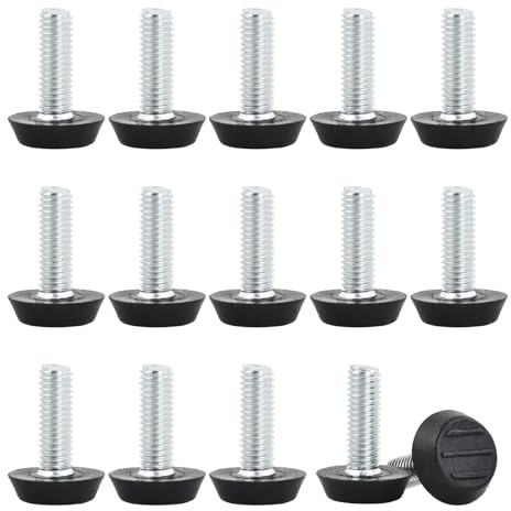 32 Piezas Patas Regulables para Muebles, Niveladores de Pata de Mueble Rosca M8 Almohadilla de Nivelación de Muebles con Tuercas Patas Ajustables para Mueble Pie de Mesa para Mesa Silla Taburete