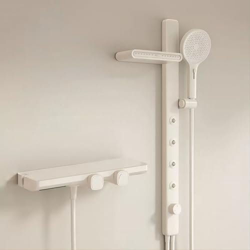 XJTNLB Grifo Bañera y Ducha Cascada con Barra Ducha Pared Grifo Cascada Bañera Pared Leche Blanca